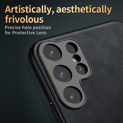 Samsung Galaxy S24 ULTRA 5G BUSINESS STYLE PU LEATHER PROTECTIVE BACK CASE WITH CAMERA PROTECTION