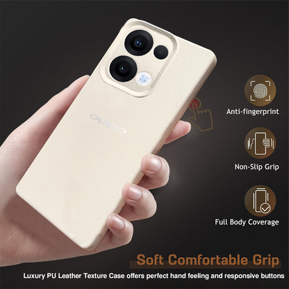 Oppo Reno 13 5G Solid Color Leather Texture Matte Phone Back Case