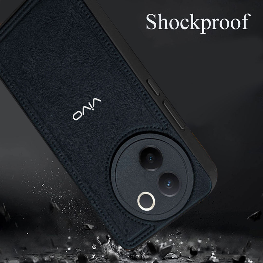 VIVO V30E 5G Vintage Leather Stitched Protective Back Case