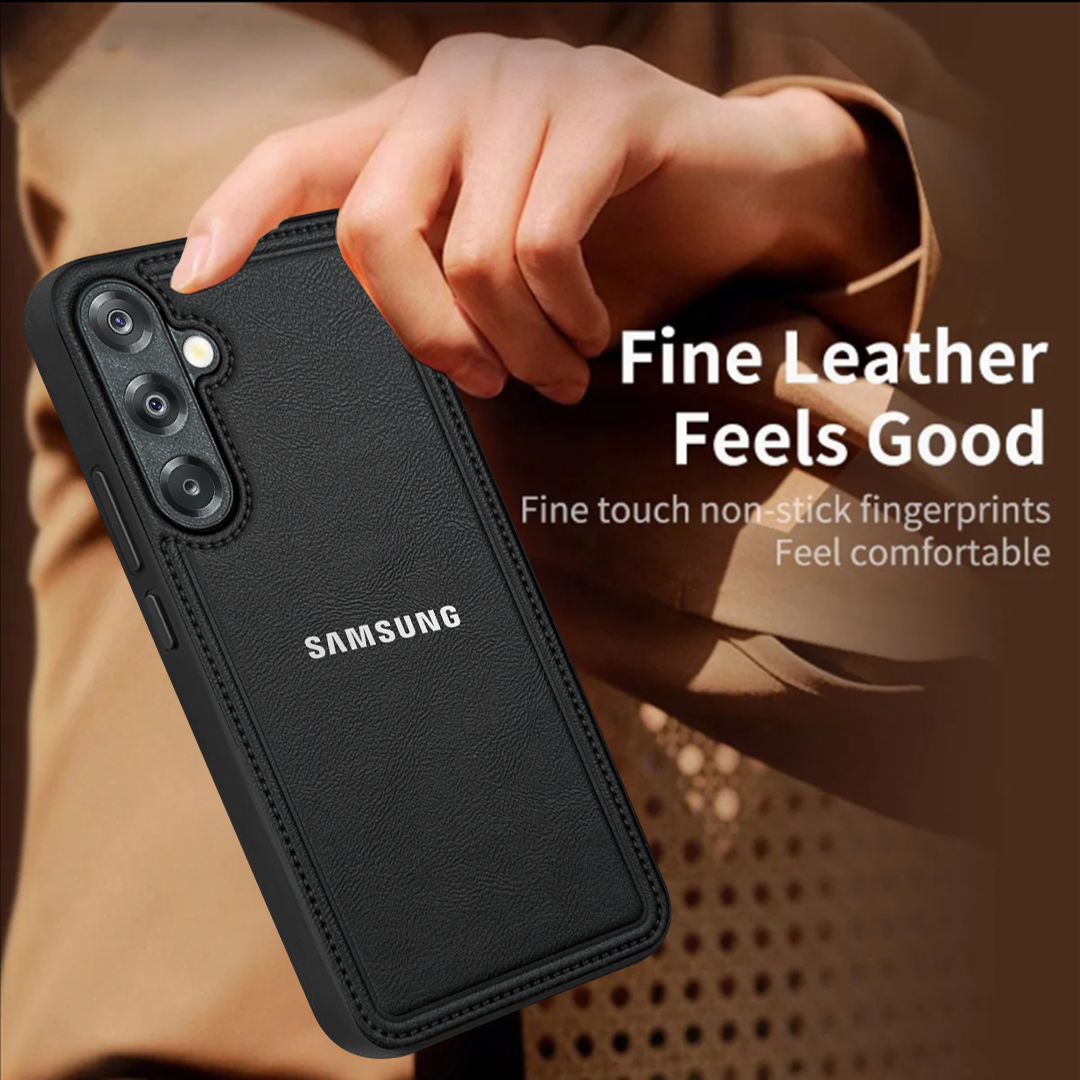 Samsung Galaxy S24 5G Vintage Leather Stitched Protective Back Case