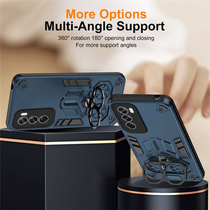 Oppo Reno 12 5G Armor knight Series Camera Protection 2 in 1 Shockproof Phone Cover with Kickstand