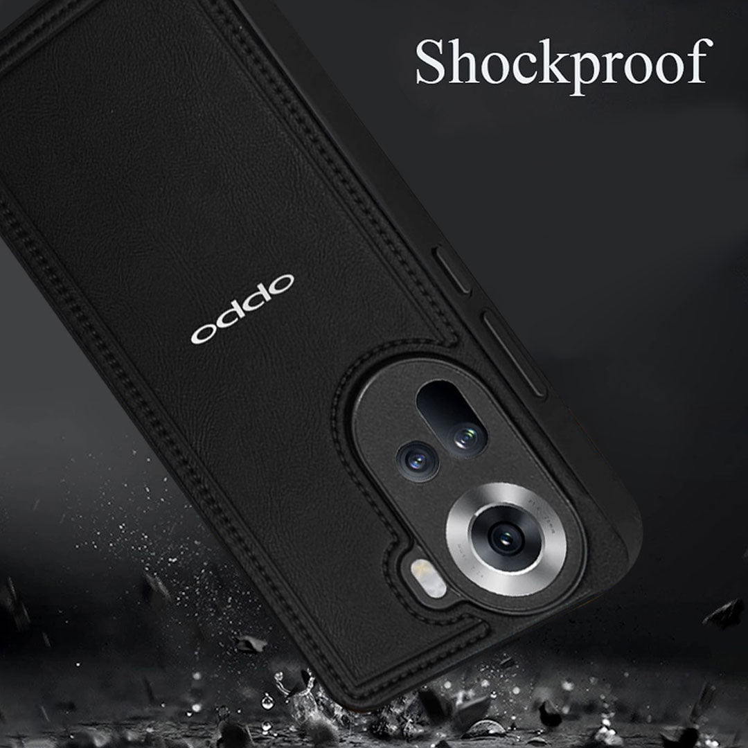 OPPO RENO 11 5G Vintage Leather Stitched Protective Back Case