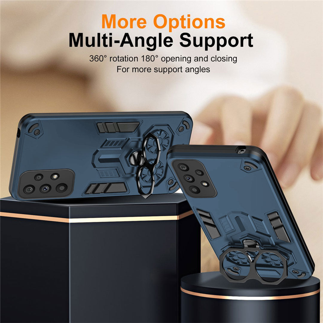 Samsung Galaxy A73 5G Armor knight Series Camera Protection 2 in 1 Shockproof Phone Cover with Kickstand