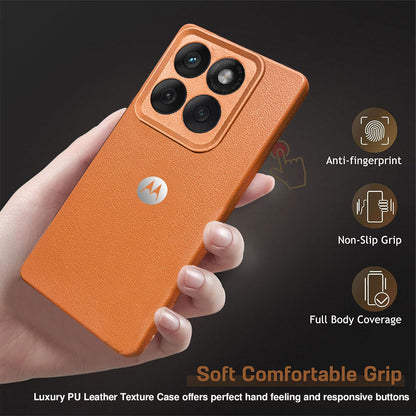 Motorola Edge 60 Fusion 5G Solid Color Leather Texture Matte Phone Back Case