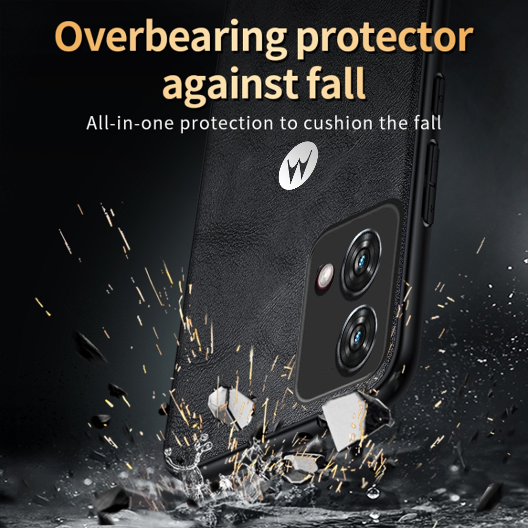 MOTO G84 5G  Business Style PU LEATHER PROTECTIVE BACK CASE WITH CAMERA PROTECTION