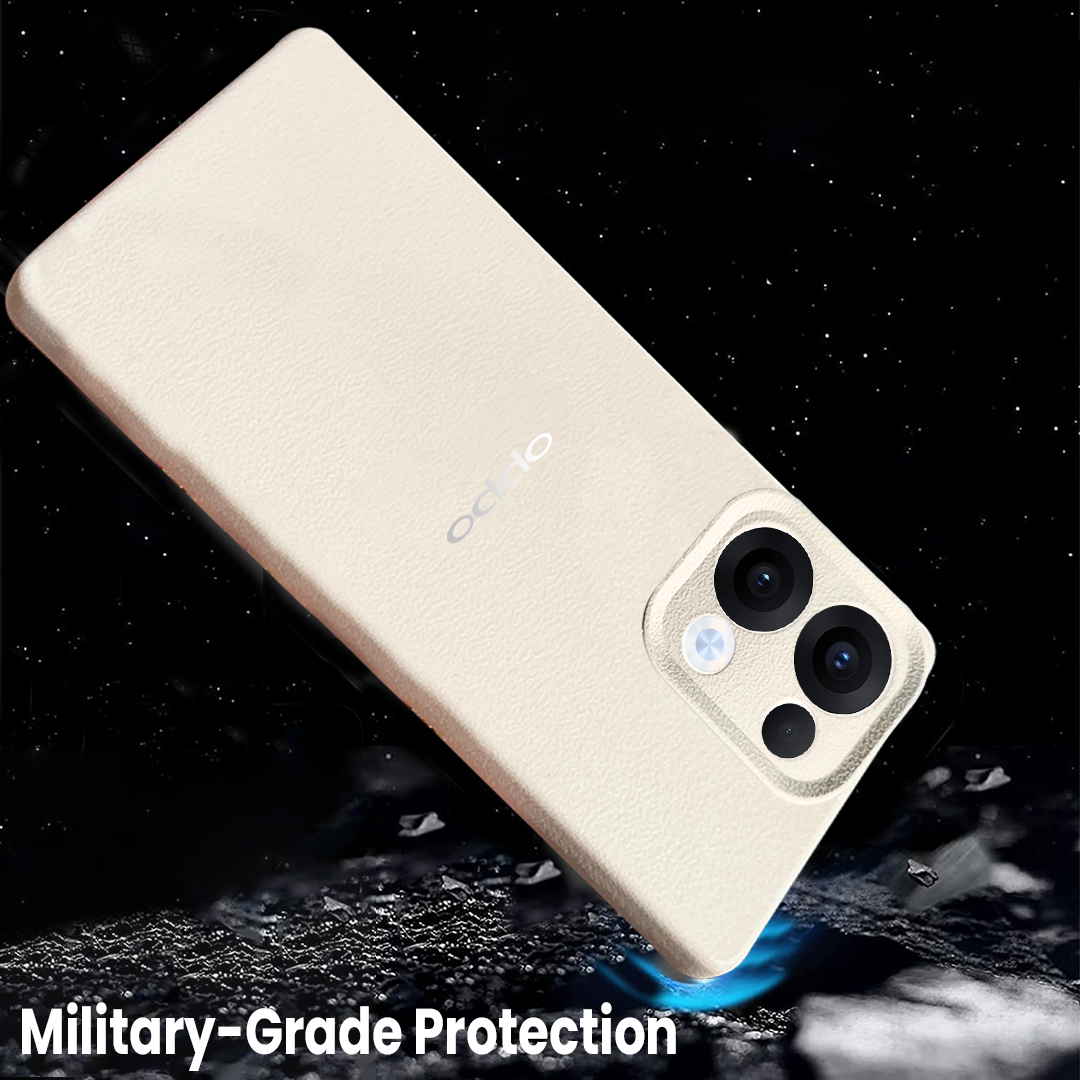 Oppo Reno 13 5G Solid Color Leather Texture Matte Phone Back Case