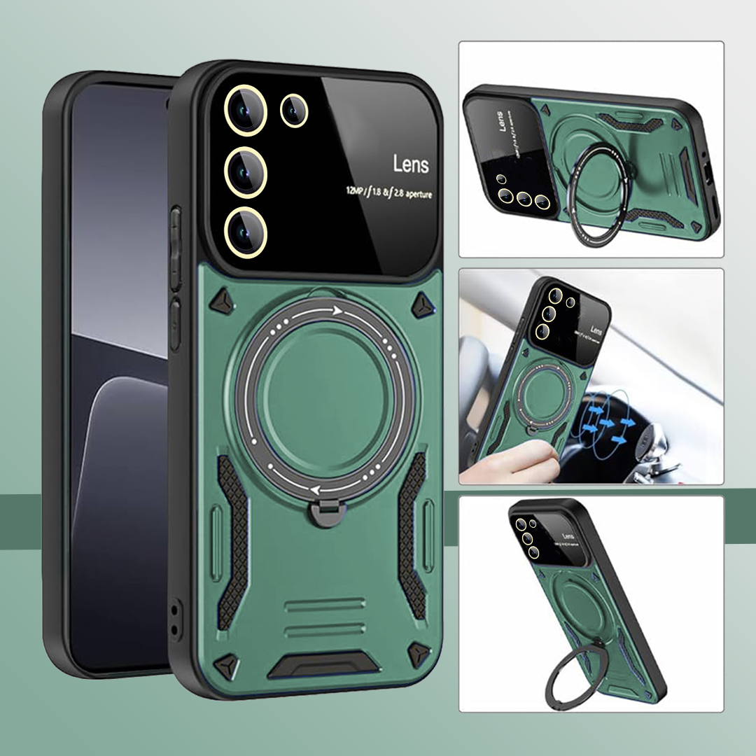 SAMSUNG GALAXY S23 5G Heavy Duty Rugged Shockproof Camera Lens Protector Phone Cover with Kickstand