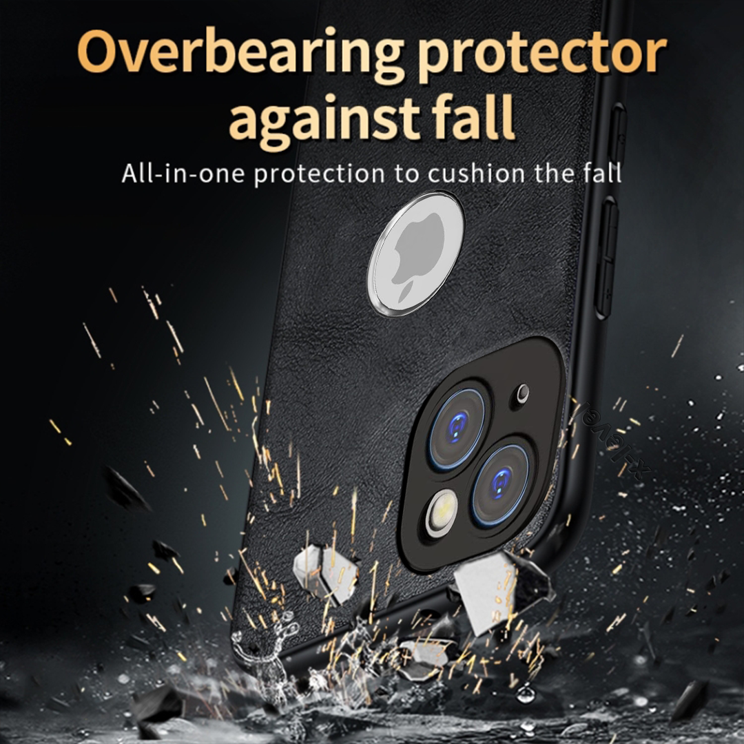 IPHONE 14 5G Business Style PU LEATHER PROTECTIVE BACK CASE WITH CAMERA PROTECTION