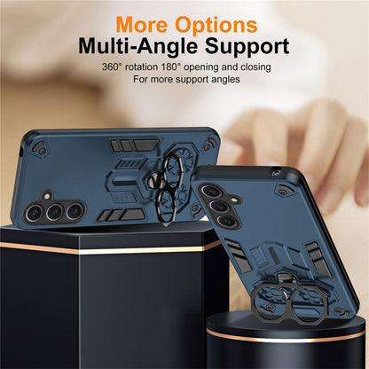 Samsung Galaxy A55 5G Armor knight Series Camera Protection 2 in 1 Shockproof Phone Cover with Kickstand