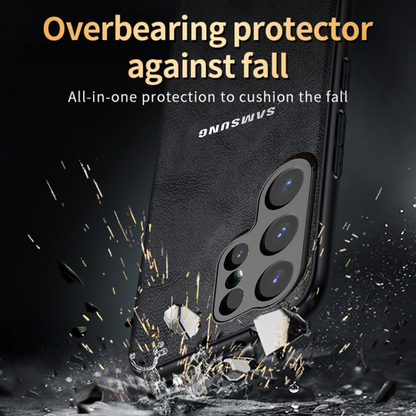 Samsung Galaxy S24 ULTRA 5G BUSINESS STYLE PU LEATHER PROTECTIVE BACK CASE WITH CAMERA PROTECTION