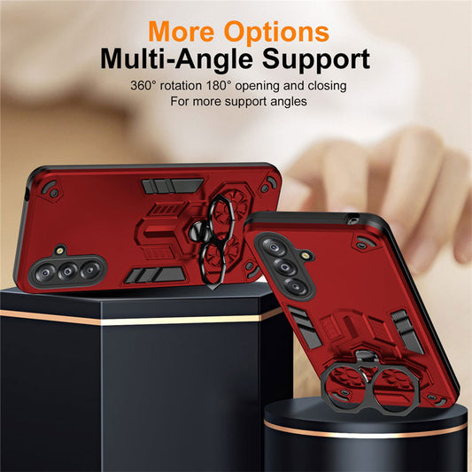 Samsung Galaxy A56 5G Armor knight Series Camera Protection 2 in 1 Shockproof Phone Cover with Kickstand