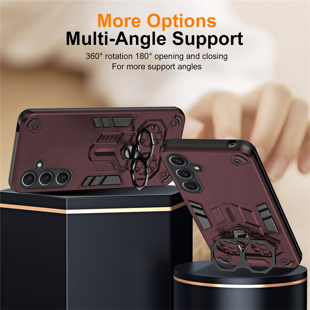 Samsung Galaxy A55 5G Armor knight Series Camera Protection 2 in 1 Shockproof Phone Cover with Kickstand