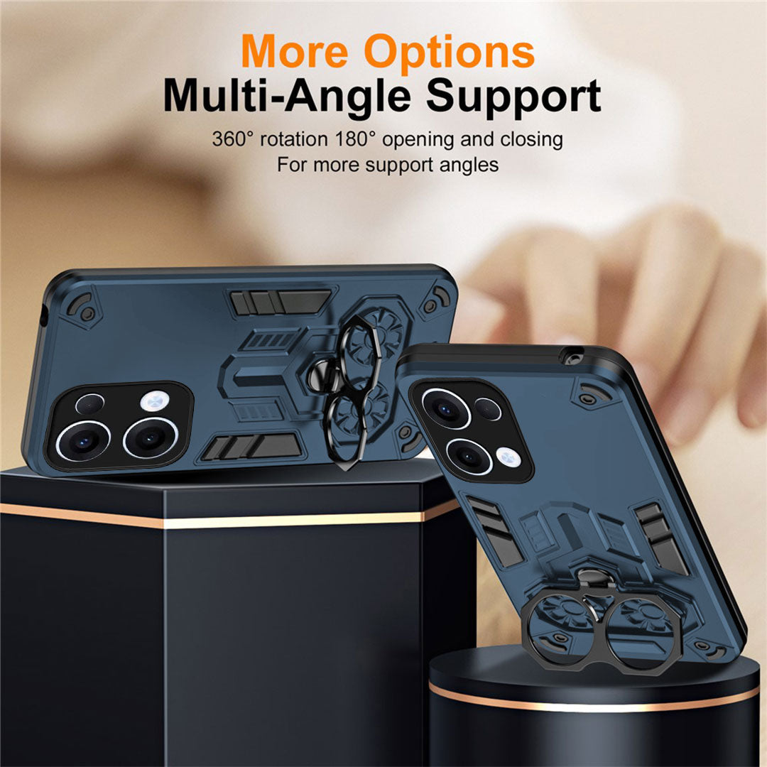 Oppo Reno 13 5G Armor knight Series Camera Protection 2 in 1 Shockproof Phone Cover with Kickstand