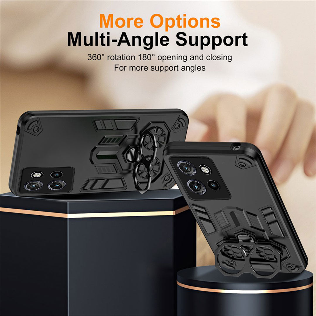 Motorola Edge 50 Neo 5G Armor knight Series Camera Protection 2 in 1 Shockproof Phone Cover with Kickstand