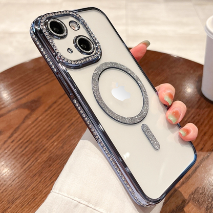 IPHONE 14 PLUS 5G Diamond Gradient Plated MagSafe TPU With Camera Lens Protection Phone Case