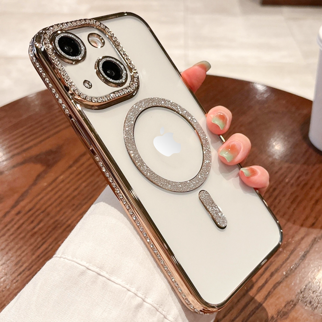 IPHONE 14 PLUS 5G Diamond Gradient Plated MagSafe TPU With Camera Lens Protection Phone Case