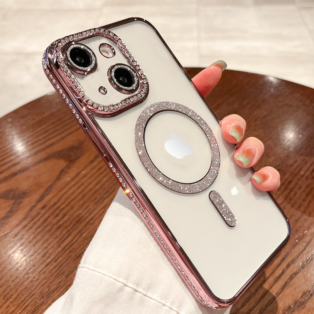IPHONE 14 PLUS 5G Diamond Gradient Plated MagSafe TPU With Camera Lens Protection Phone Case