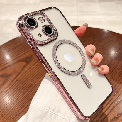 IPHONE 14 PLUS 5G Diamond Gradient Plated MagSafe TPU With Camera Lens Protection Phone Case