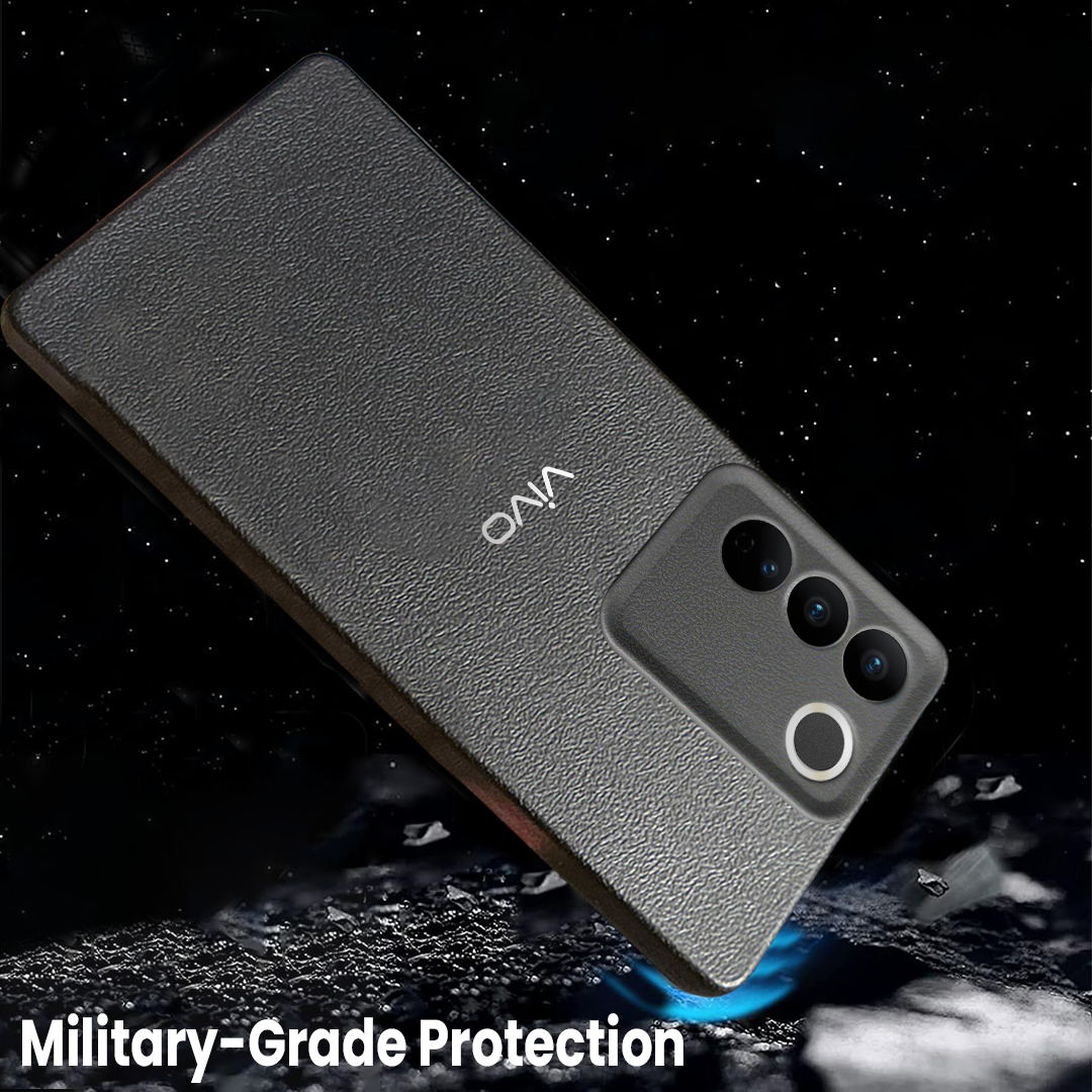 VIVO V27 5G Solid Color Leather Texture Matte Phone Back Case