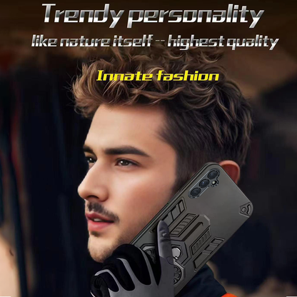 Samsung Galaxy A55 5G Armor knight Series Camera Protection 2 in 1 Shockproof Phone Cover with Kickstand