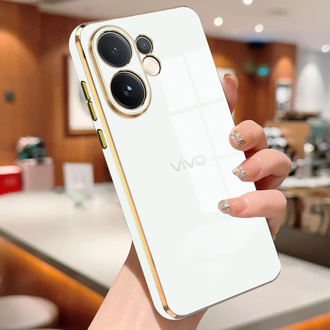 VIVO V60e 5G ULTRA-SHINE GOLD ELECTROPLATED LUXURIOUS  BACK CASE WITH CAMERA PROTECTION