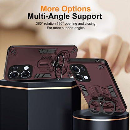 Oppo Reno 13 5G Armor knight Series Camera Protection 2 in 1 Shockproof Phone Cover with Kickstand
