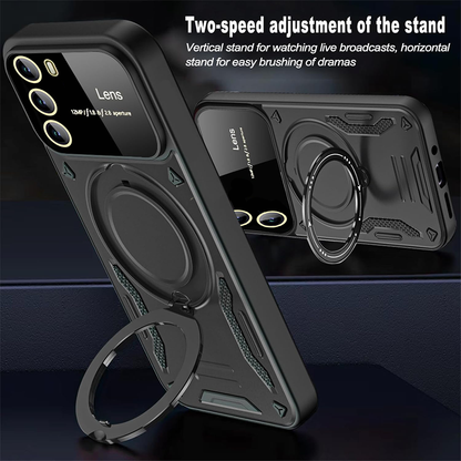 Oppo Reno 12 PRO 5G Heavy Duty Rugged Shockproof Camera Lens Protector Phone Cover with Kickstand