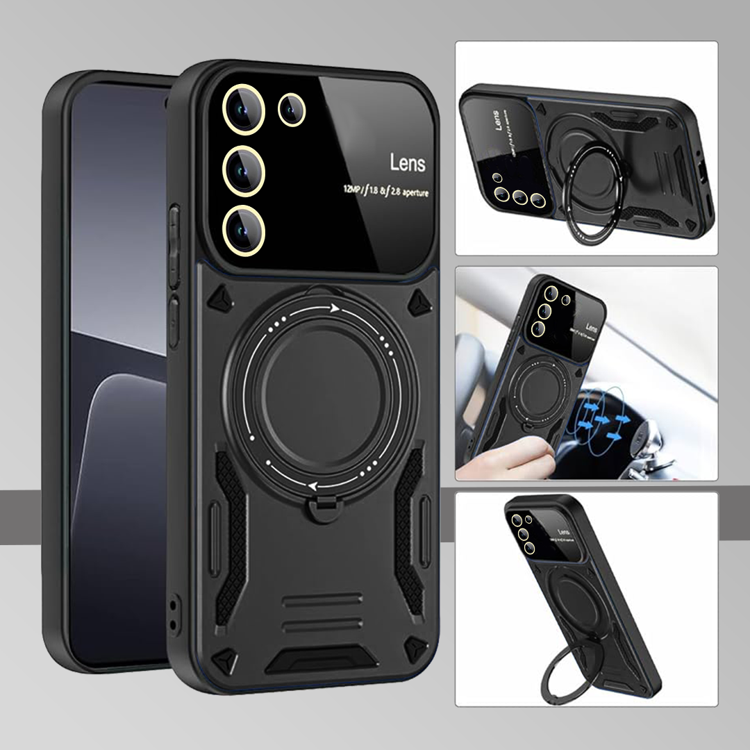 SAMSUNG GALAXY S23 5G Heavy Duty Rugged Shockproof Camera Lens Protector Phone Cover with Kickstand