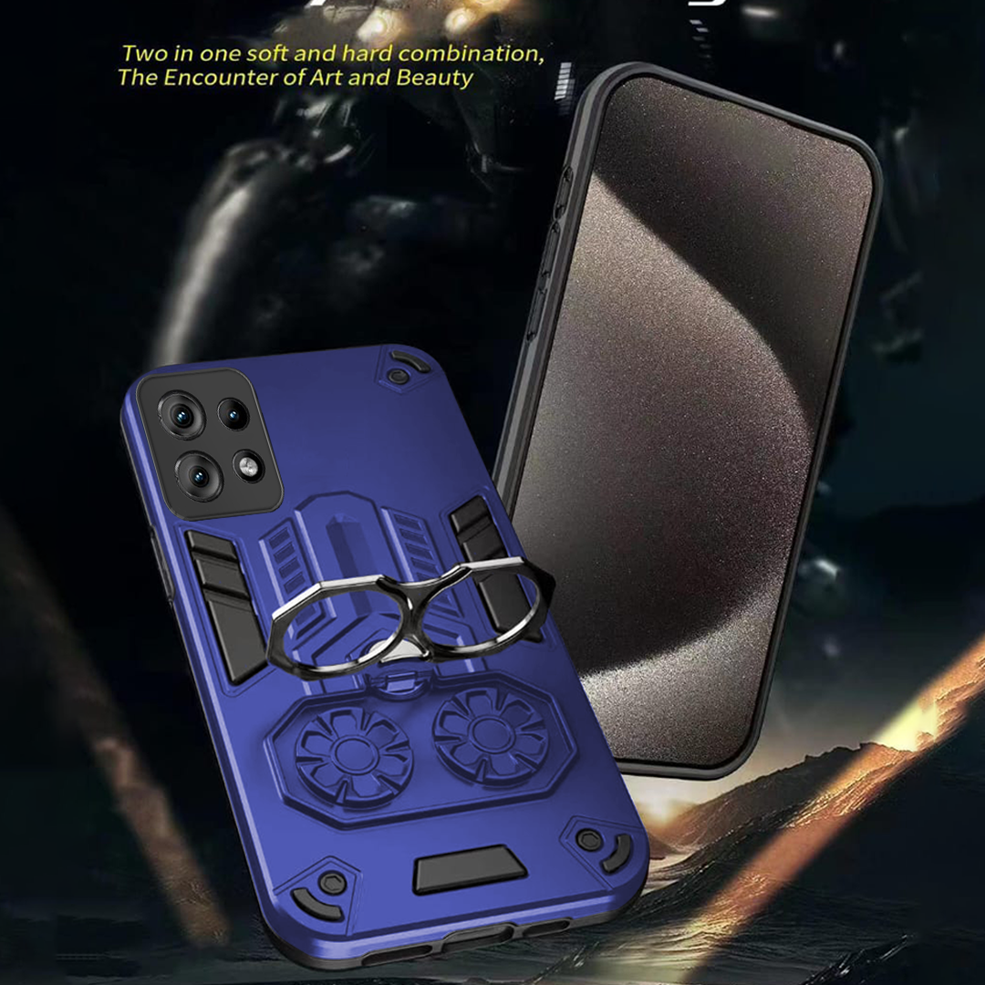 Motorola Edge 50 Neo 5G Armor knight Series Camera Protection 2 in 1 Shockproof Phone Cover with Kickstand