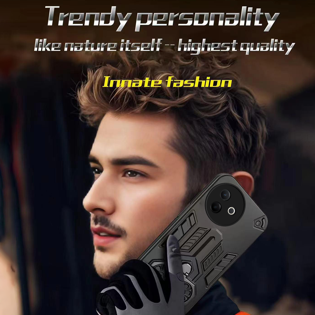 Vivo Y39 5G Armor knight Series Camera Protection 2 in 1 Shockproof Phone Cover with Kickstand