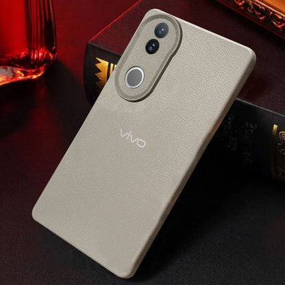 Vivo V50 5G Solid Color Leather Texture Matte Phone Back Case