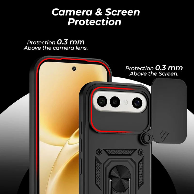 VIVO X300 FE 5G Armor Military-grade Case With Sliding Camera Cover & 360 Kickstand