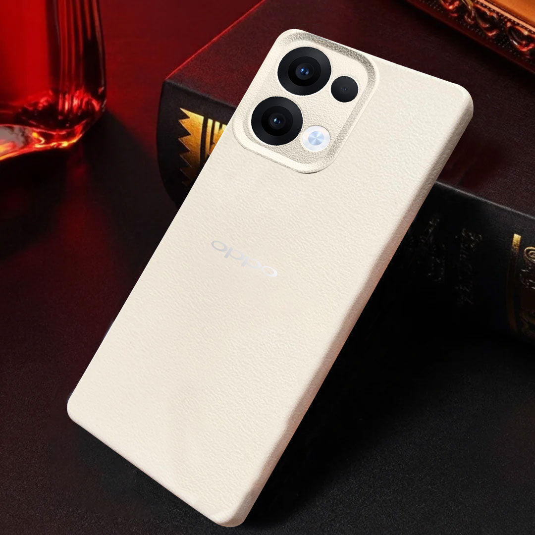 Oppo Reno 13 5G Solid Color Leather Texture Matte Phone Back Case