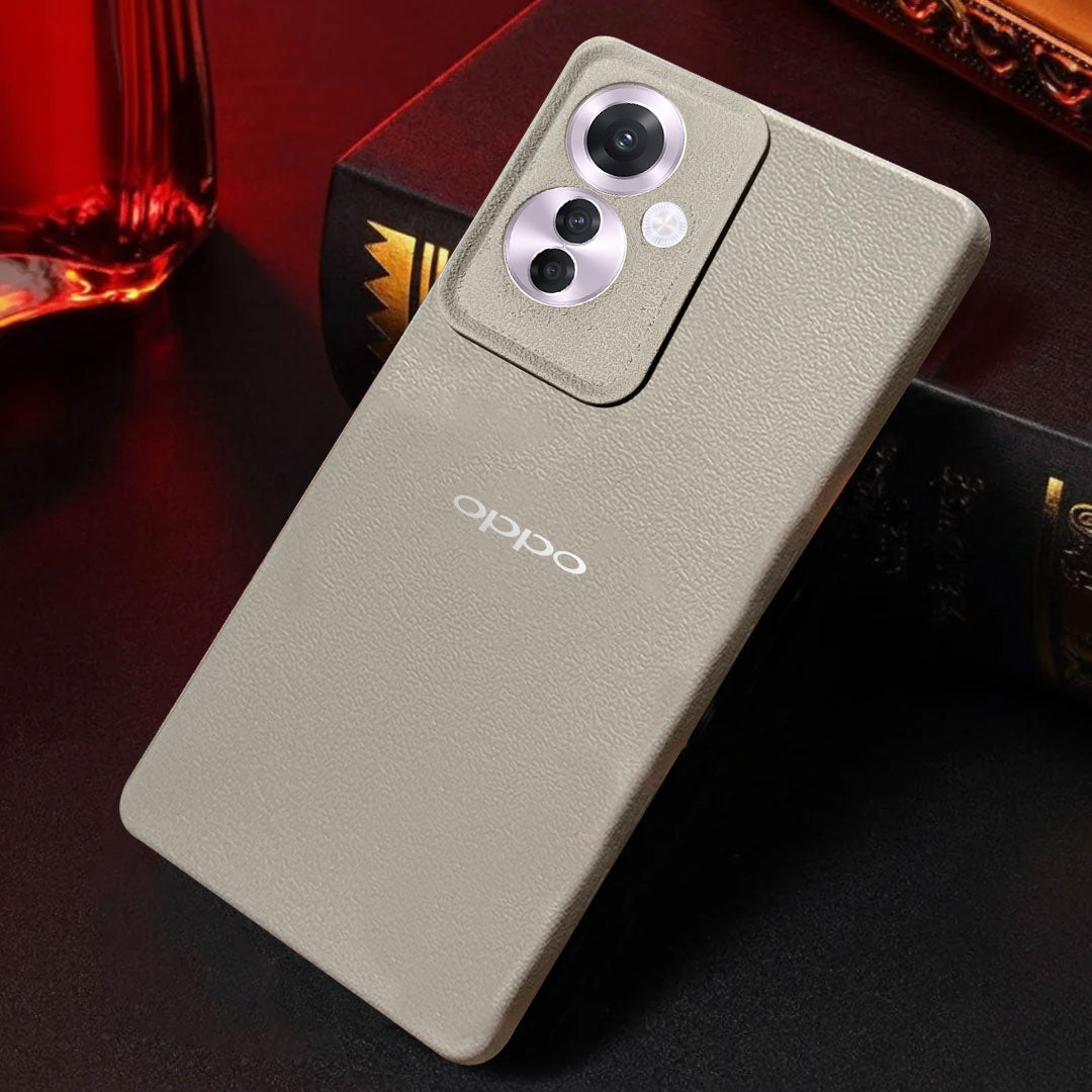 OPPO F25 PRO 5G Solid Color Leather Texture Matte Phone Back Case