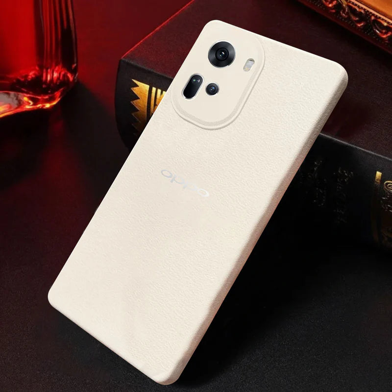Oppo Reno 11 5G Solid Color Leather Texture Matte Phone Back Case