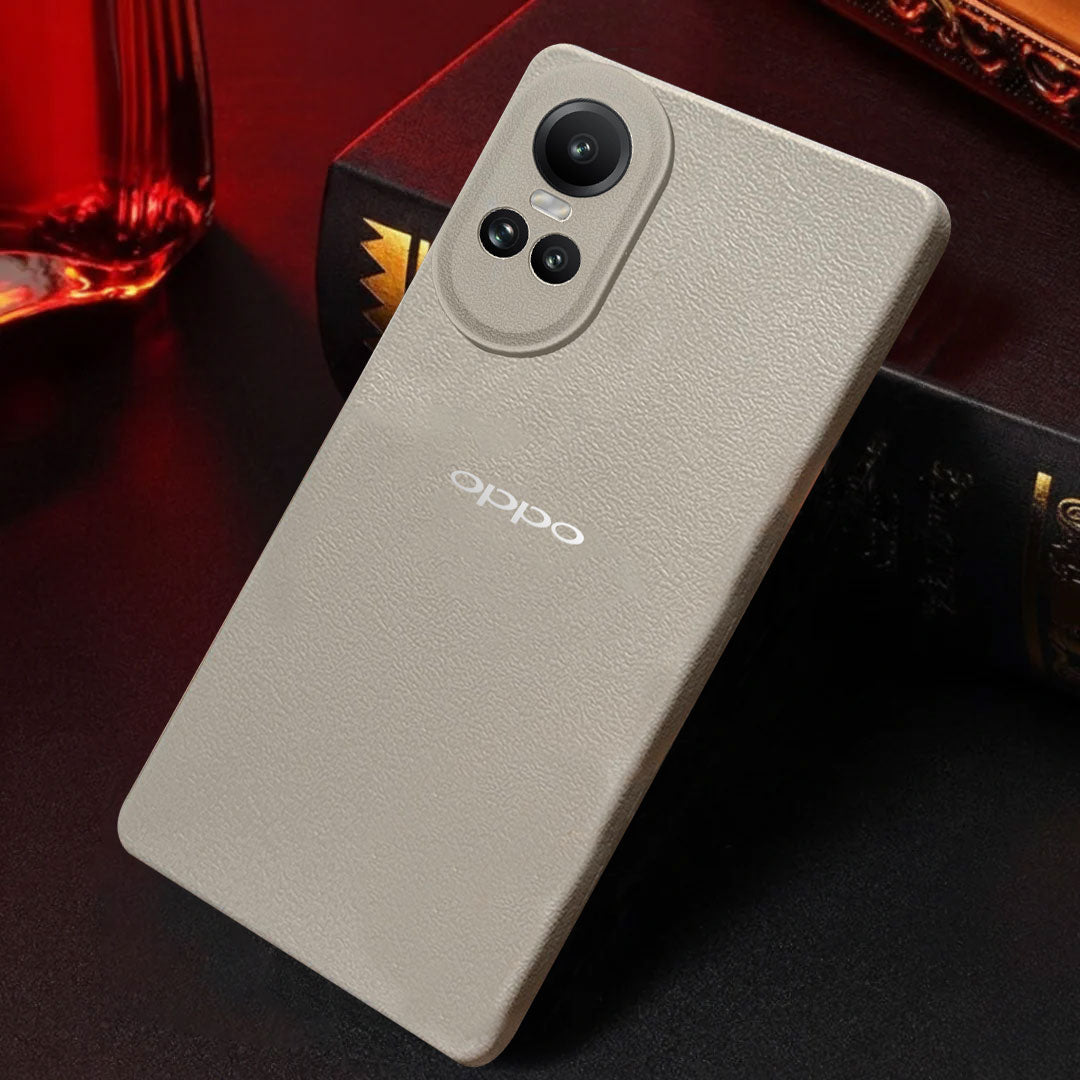Oppo Reno 10/10 PRO 5G Solid Color Leather Texture Matte Phone Back Case