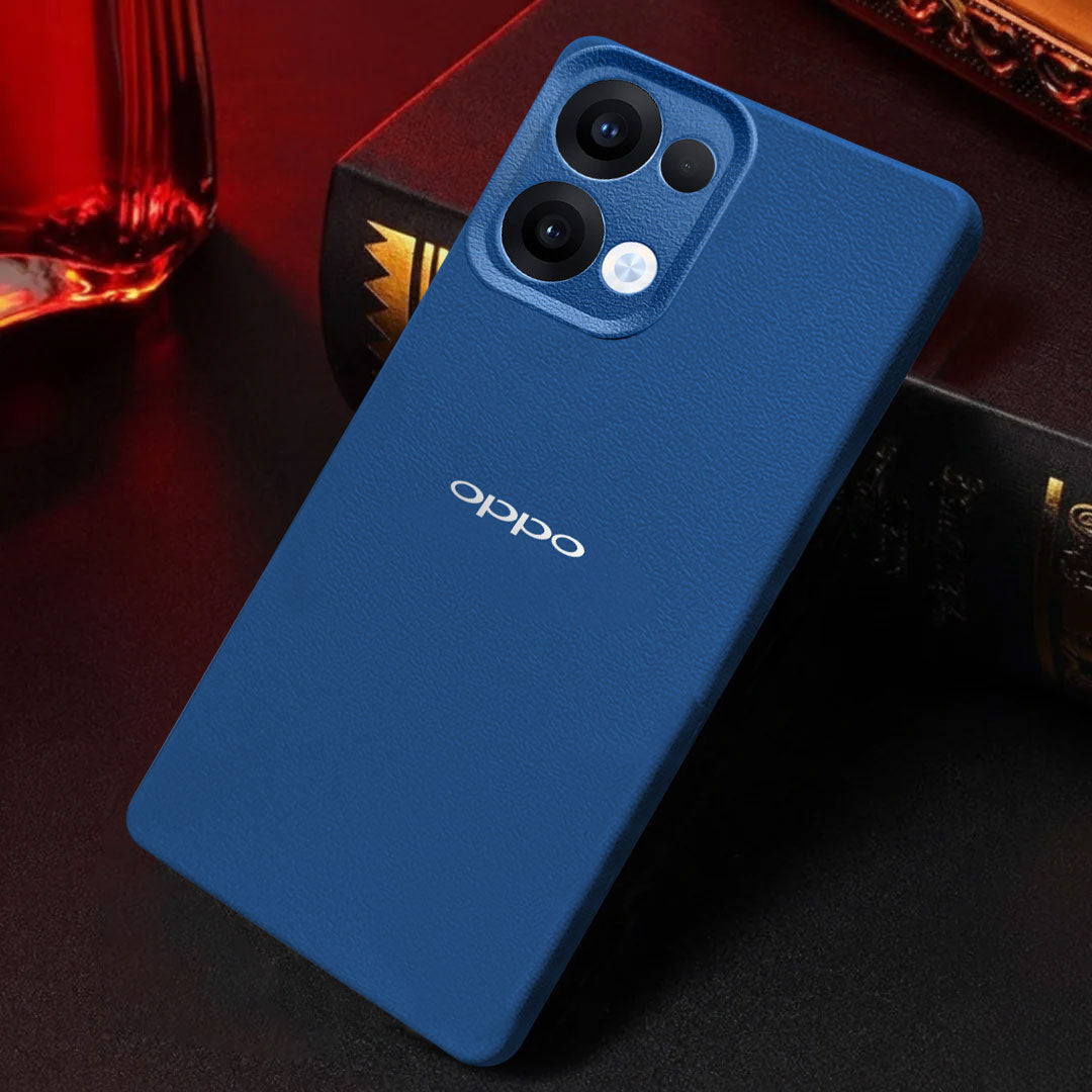 Oppo Reno 13 5G Solid Color Leather Texture Matte Phone Back Case