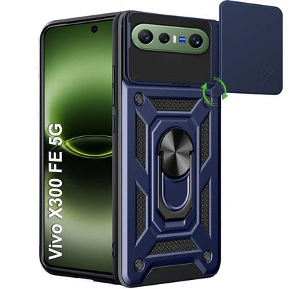 VIVO X300 FE 5G Armor Military-grade Case With Sliding Camera Cover & 360 Kickstand