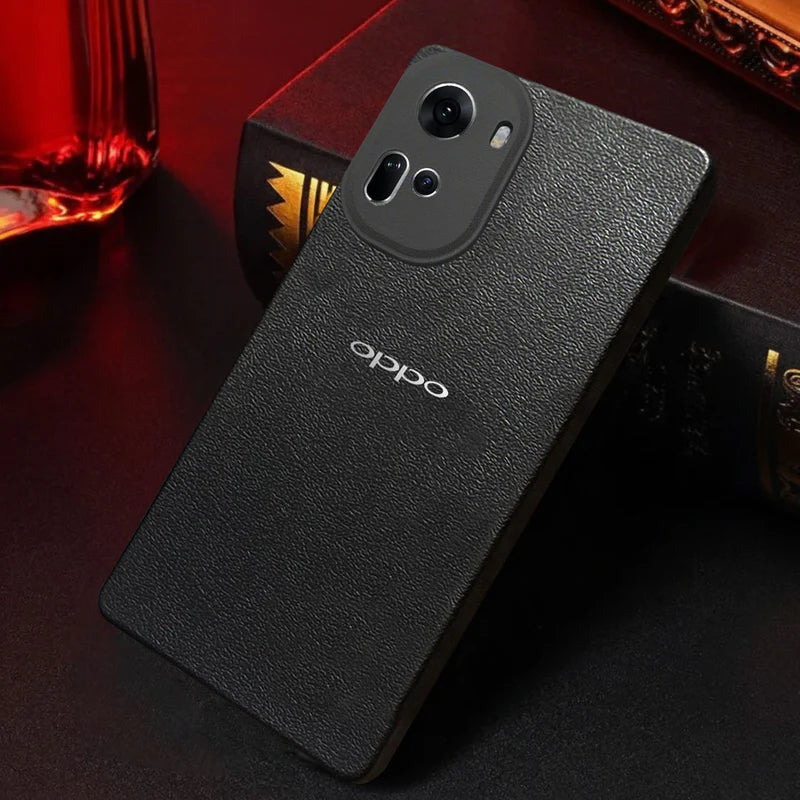 Oppo Reno 11 5G Solid Color Leather Texture Matte Phone Back Case