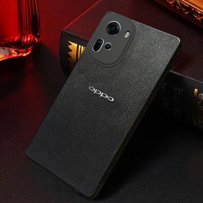 Oppo Reno 11 5G Solid Color Leather Texture Matte Phone Back Case