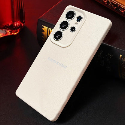 Samsung Galaxy S22 Ultra 5G Solid Color Leather Texture Matte Phone Back Case