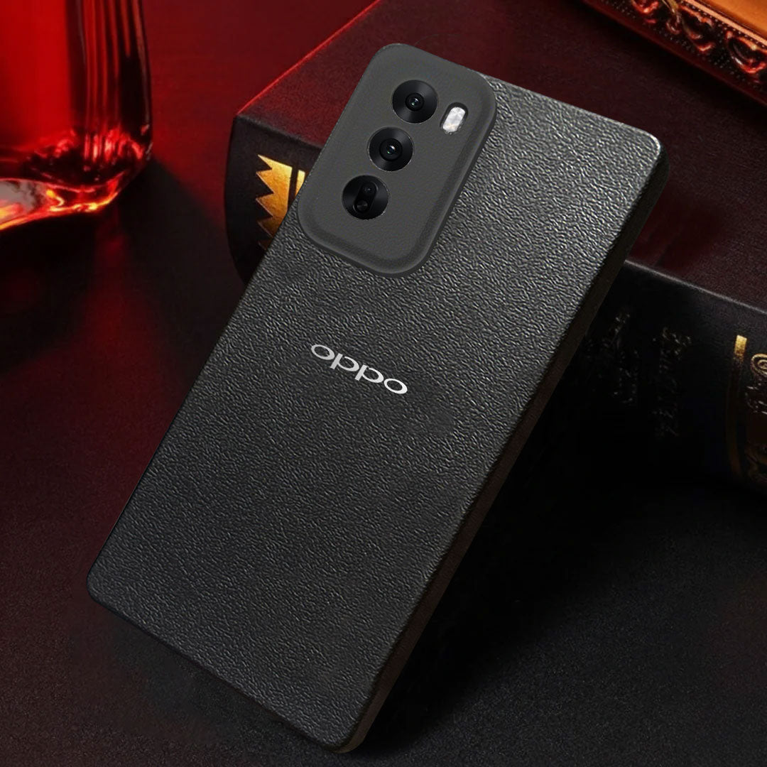 Oppo Reno 12 PRO 5G Solid Color Leather Texture Matte Phone Back Case