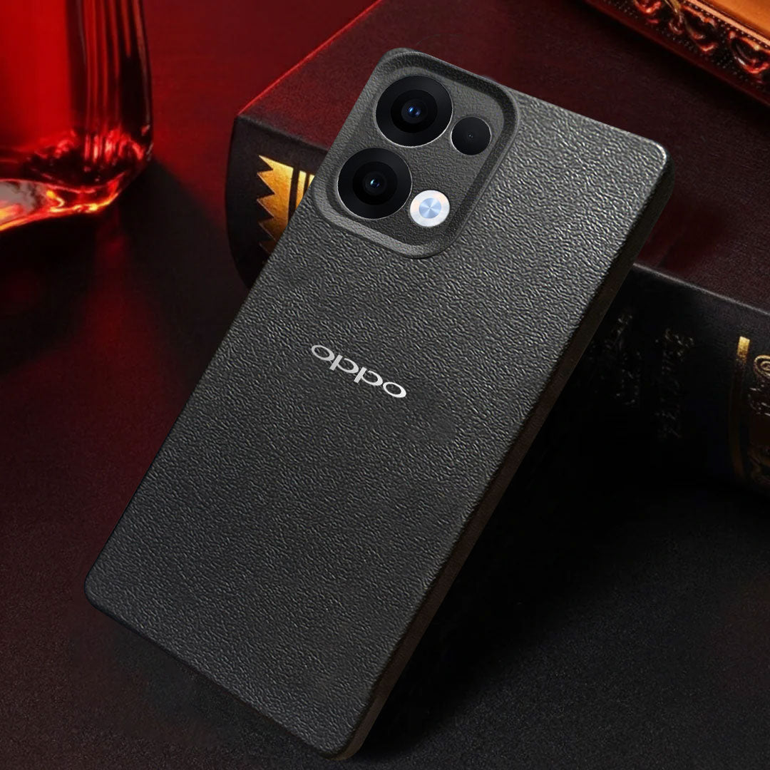 Oppo Reno 13 5G Solid Color Leather Texture Matte Phone Back Case