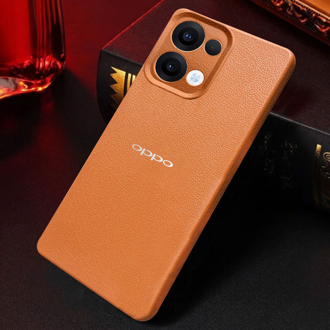 Oppo Reno 13 5G Solid Color Leather Texture Matte Phone Back Case