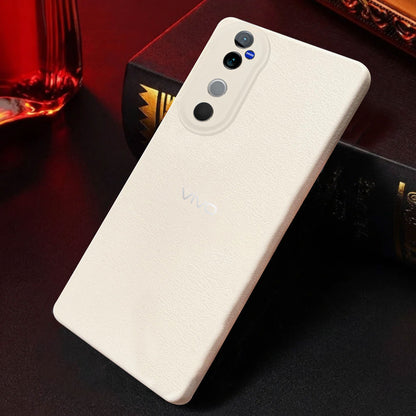 VIVO V40 5G Solid Color Leather Texture Matte Phone Back Case