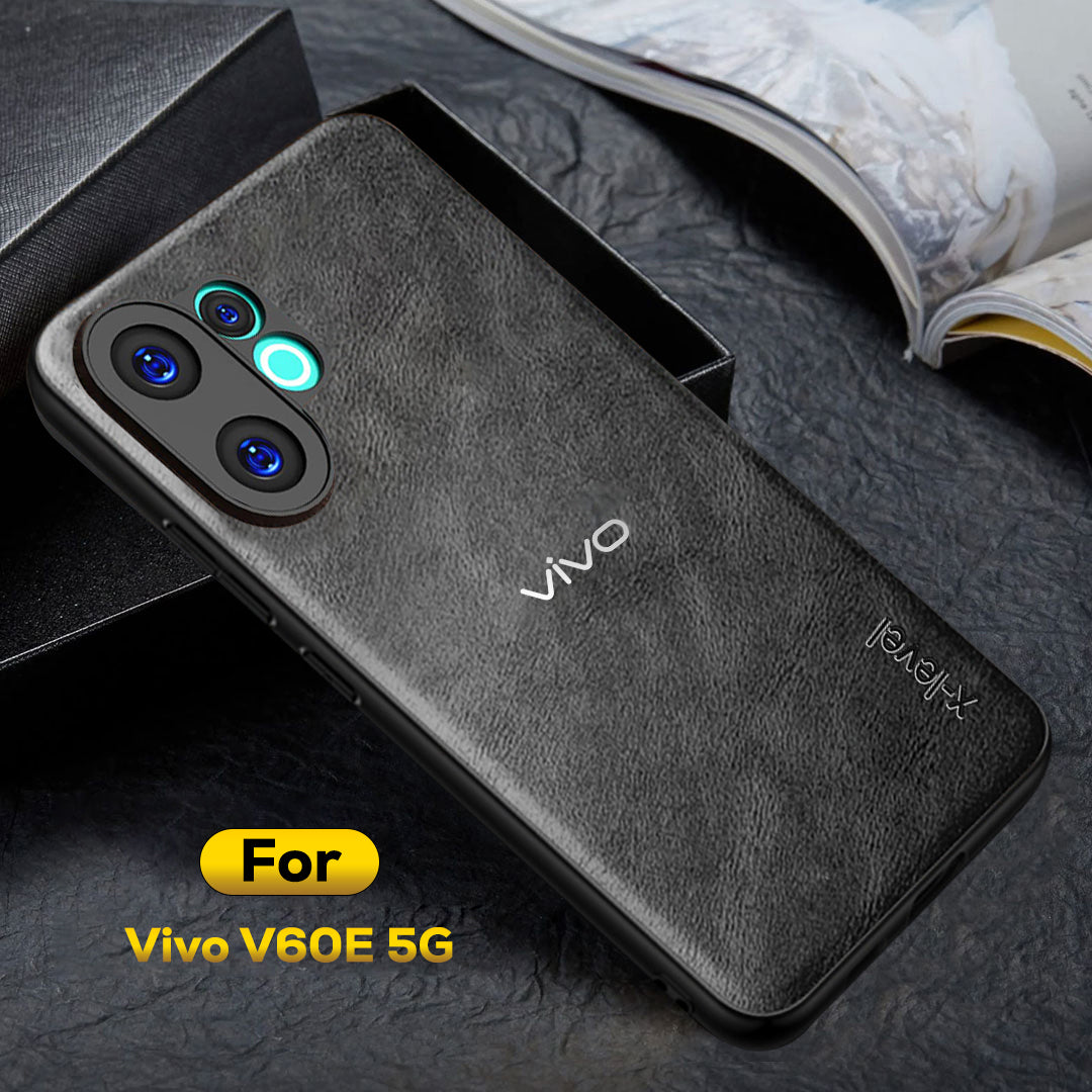 VIVO V60E 5G  Business Style PU LEATHER PROTECTIVE BACK CASE WITH CAMERA PROTECTION