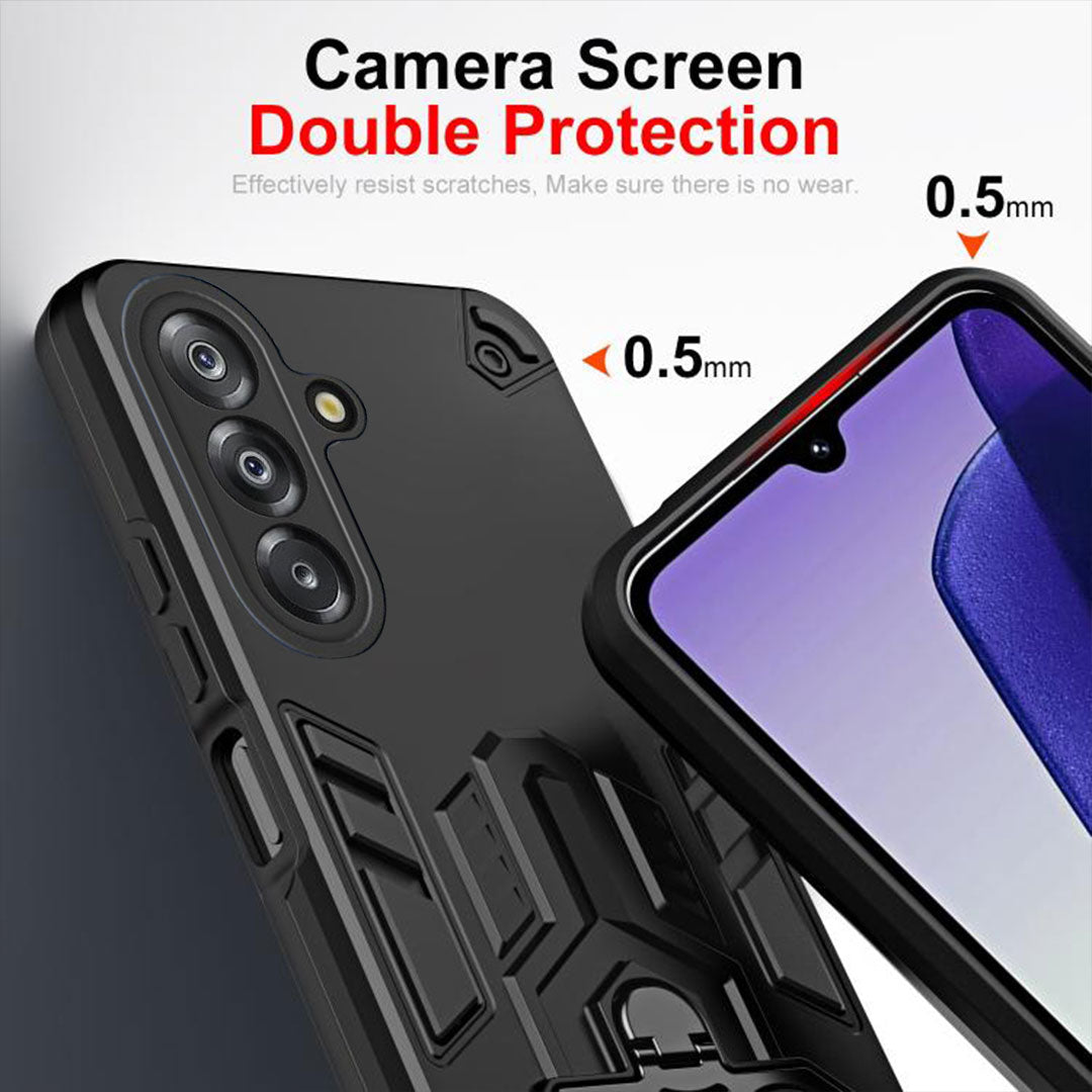 Samsung Galaxy A36 5G Armor knight Series Camera Protection 2 in 1 Shockproof Phone Cover with Kickstand