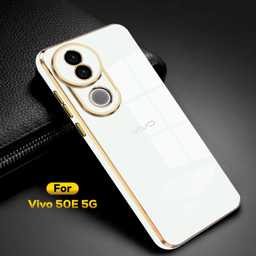 VIVO V50e 5G ULTRA-SHINE GOLD ELECTROPLATED LUXURIOUS  BACK CASE WITH CAMERA PROTECTION