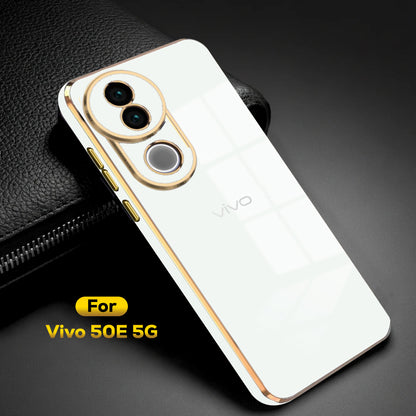 VIVO V50e 5G ULTRA-SHINE GOLD ELECTROPLATED LUXURIOUS  BACK CASE WITH CAMERA PROTECTION