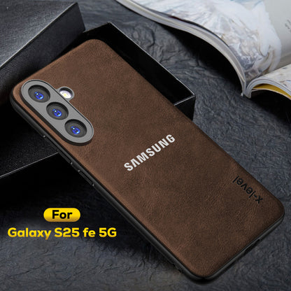 SAMSUNG GALAXY S25 FE 5G  Business Style  PU LEATHER PROTECTIVE BACK CASE WITH CAMERA PROTECTION